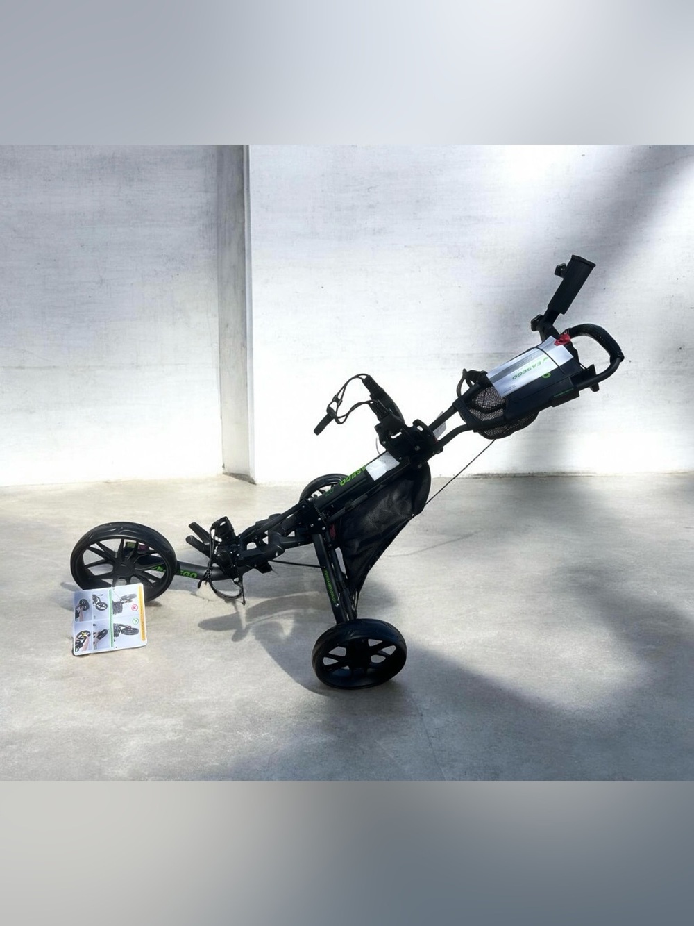 EASEGO Golf Push Cart 3 Wheel Golf Bag Cart Foldable with Phone/Umbrella cup.